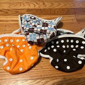 3 Thirsties Pocket Diapers One Size Stay Dry
